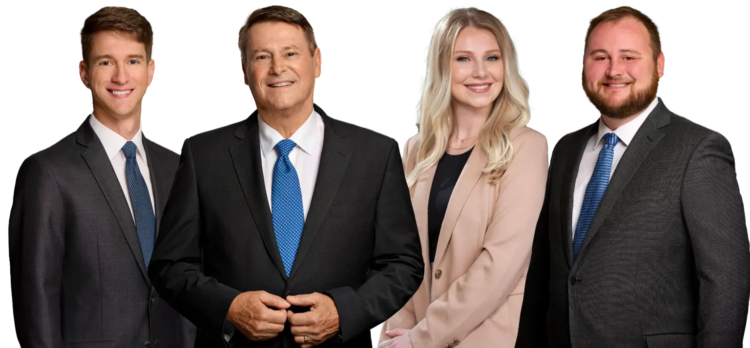 All Injuries Law Firm attorneys Corbin Sutter, Brian Sutter, Jenna Kakley, and Bryan Greenberg